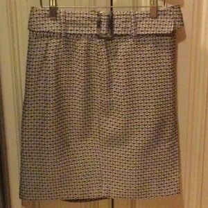 Brown and White Wool Patterned Women's Skirt. Ann Taylor 6 Petite.